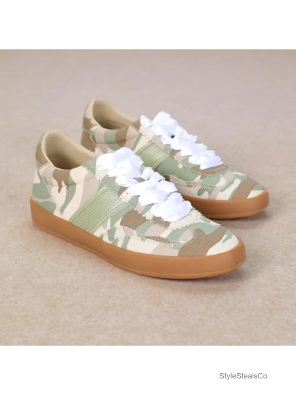 Mi.iM Dixie Women's Fashion Sneakers – Stripe Faux Suede Lace-Up Shoes (NOT